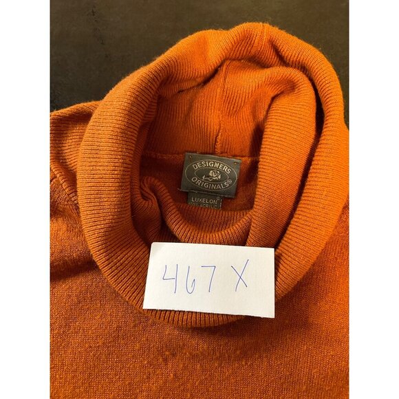 Designers Originals Orange Long Sleeve Turtleneck Luxelon Sweater SZ Medium - Picture 6 of 8